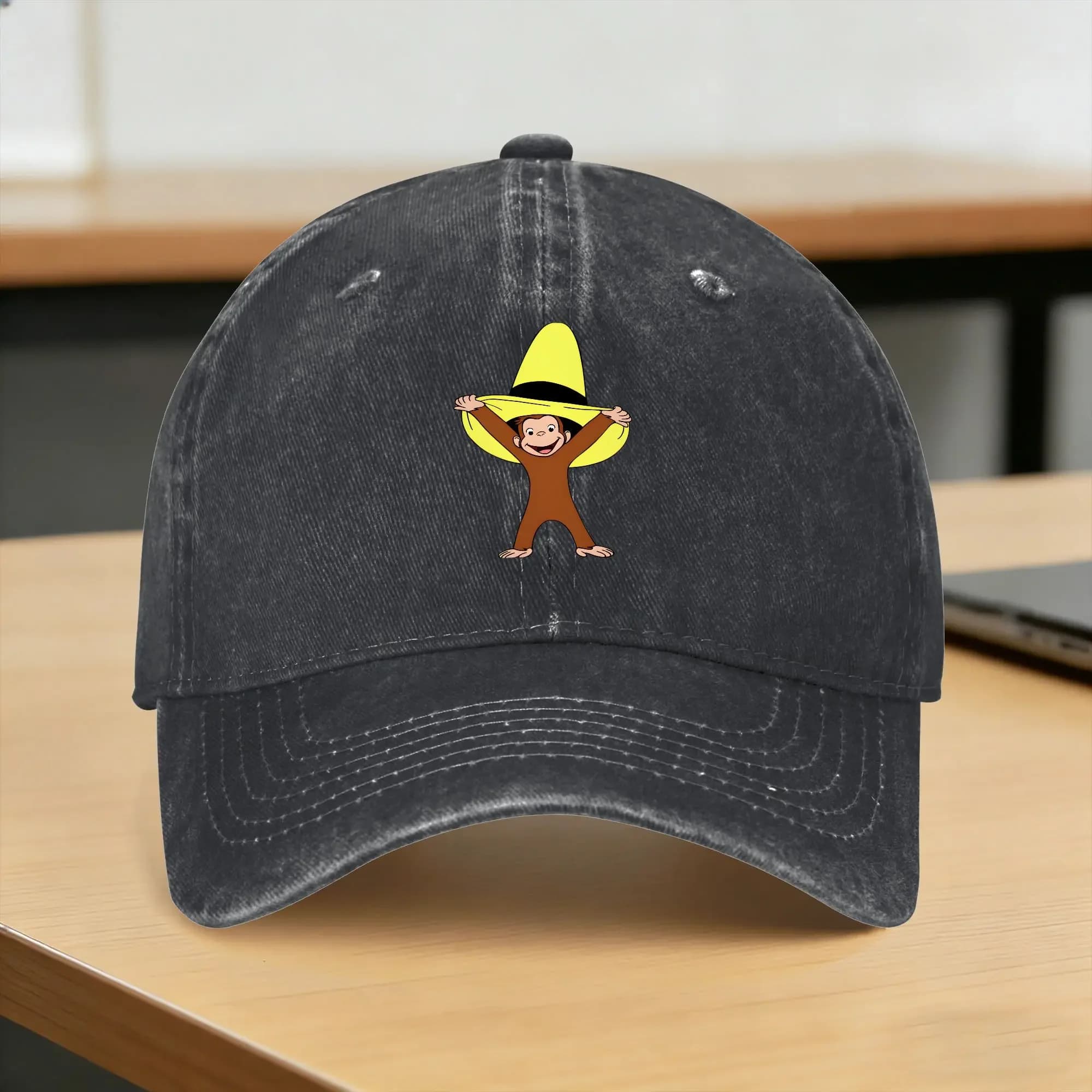 Cappellino da baseball Cartoon Monkey C-Curiouss Georges Summer Y2k Retro Trucker Hat Unisex-Teens Cappellini da campeggio protettivi dal sole