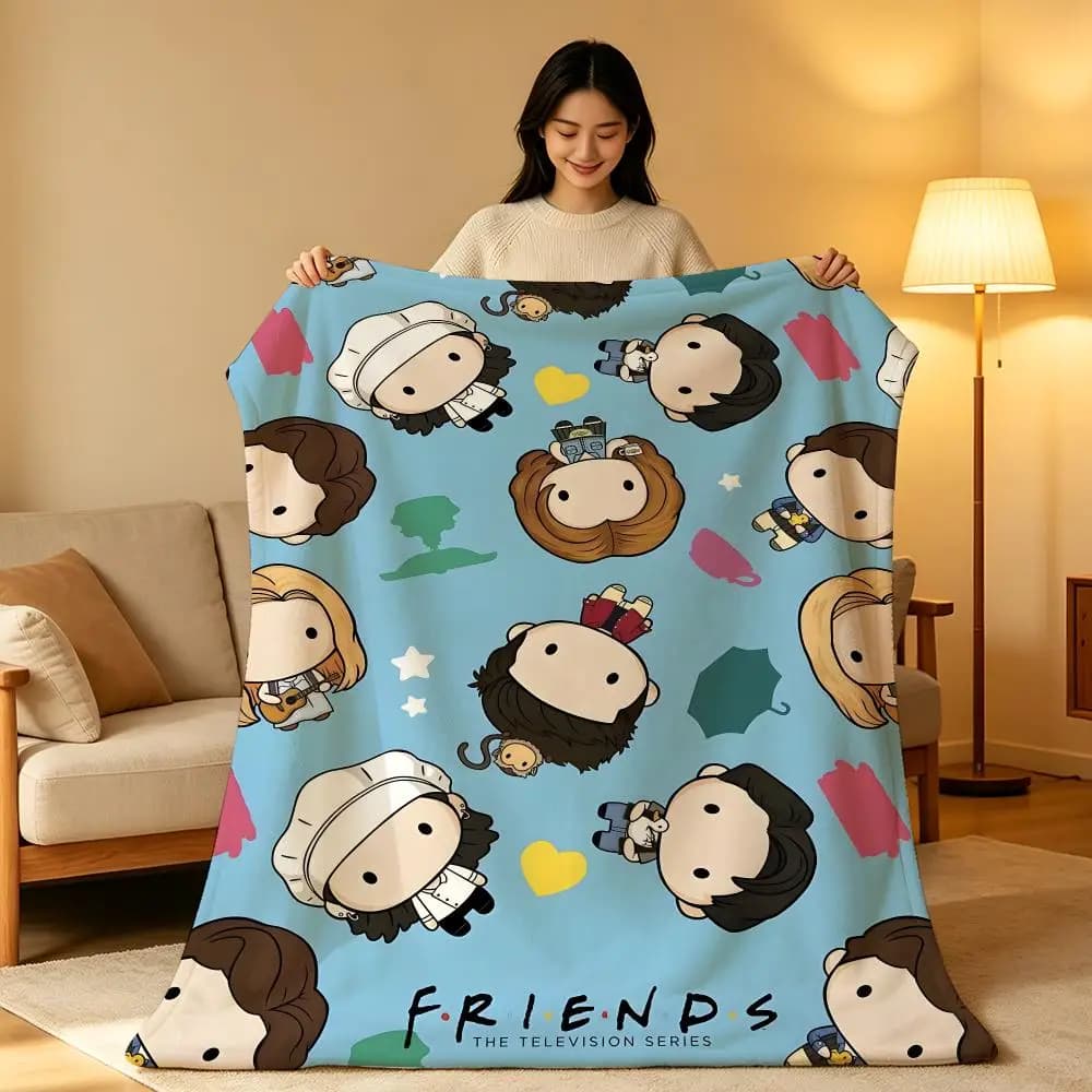 Series F-Friends Sitcom Comedy Classic Popular Art Throw Soft Warm Flannel Blanket Lightweight for Sofa Bed Couch Travel Adults