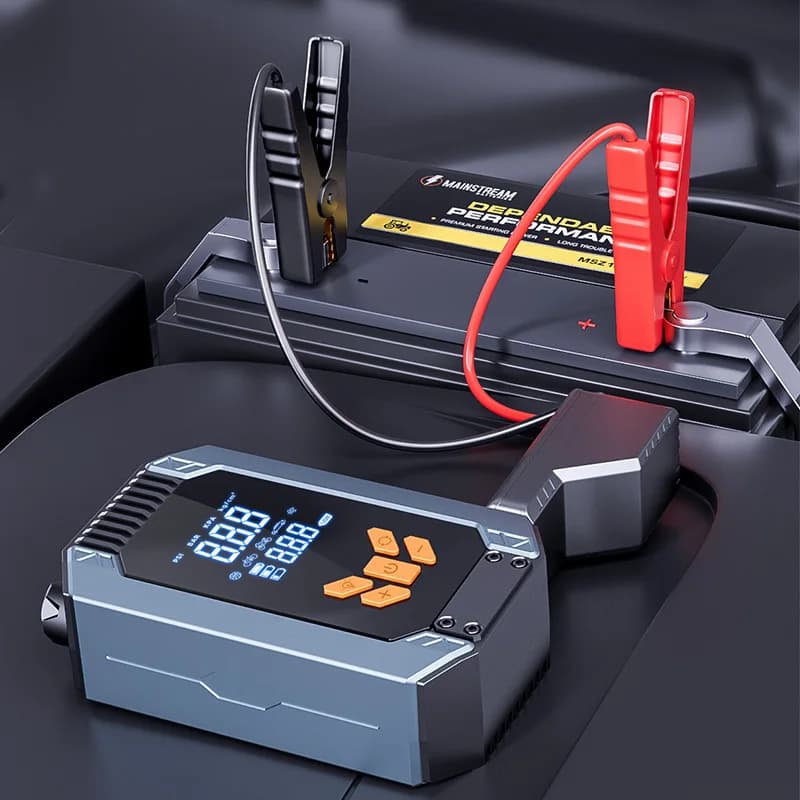 4 in 1 Portable Jump Starter 12V with Air Compressor, 1500A Peak Car Battery Booster, Tire Inflator with Digital Gauge, Emergenc
