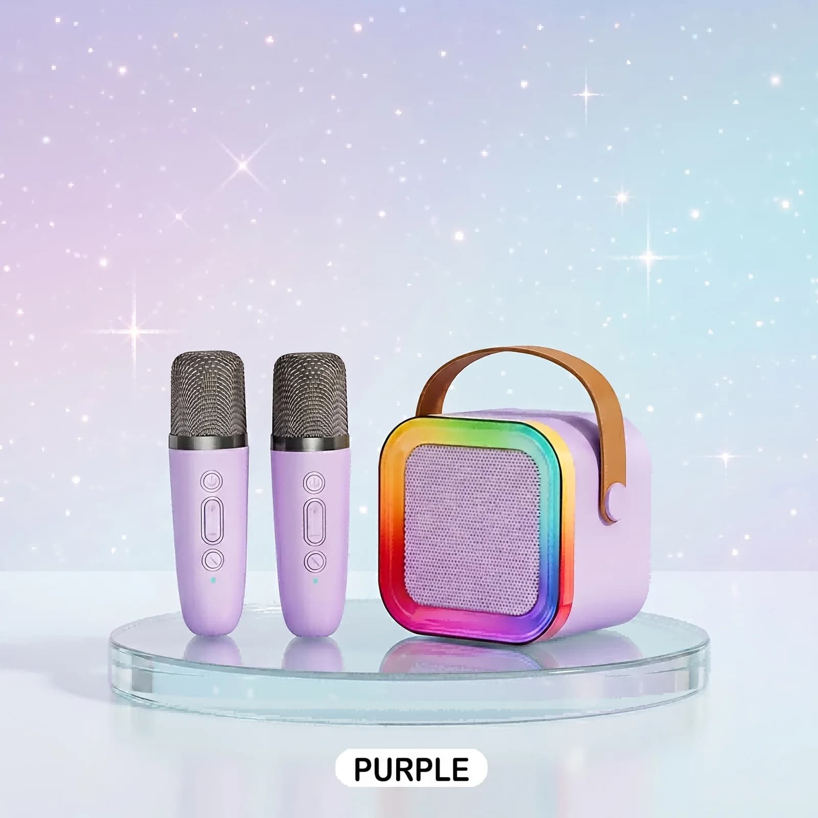 Mini Karaoke Machine for Kids | 2 Wireless Microphones Portable Speaker with 5 Sound Effects Colorful Lights | Birthday Christmas Gift for Boys Girls Ages 4-12+