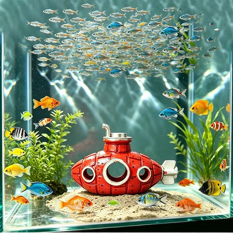 PVC Resin Submarine Ornaments Fish Shrimp Shelter Cave Landscaping Accessories for Aquarium Fish Tank Decorations Background