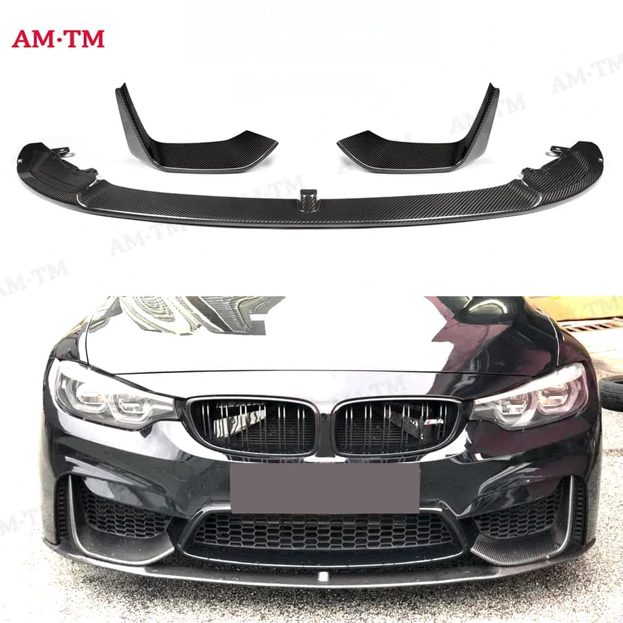 Splitter Anteriore in Fibra di Carbonio per BMW Serie 4 M3 M4 F80 F82 F83 2014-2017, Spoiler Frontale, Diffusore, Kit Carrozzeria