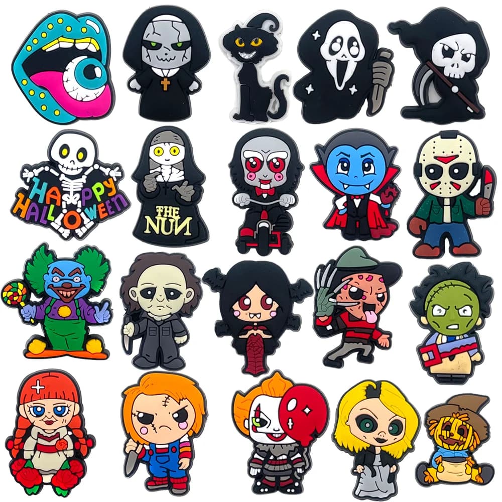 20 pezzi popolari ciondoli per scarpe fai da te serie di Halloween accessori per fibbia per scarpe decorazioni per scarpe in PVC regali di natale per bomboniere per bambini