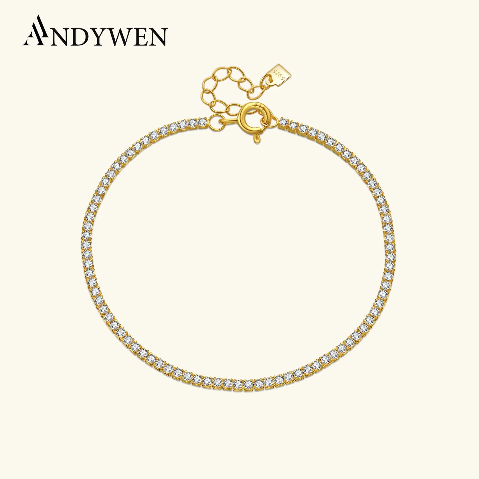 ANDYWEN 2021 Nuovo 925 Sterling Silver Pieno di Pietra Braccialetto Trasparente Nero Del Braccialetto Delle Donne di Modo di Lusso Rock Punk Regalo di Nozze Gioielli