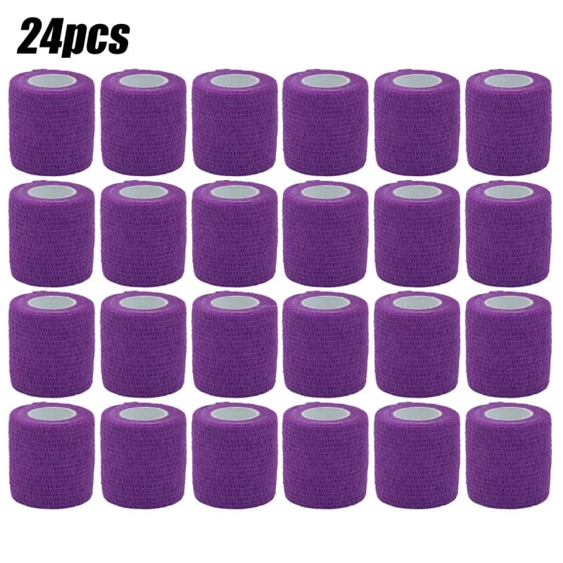 1/6/10/12/15/24 pezzi viola sport autoadesivo fasciatura elastica nastro avvolgente elastoplast per cuscinetti di supporto del ginocchio palmo della caviglia del dito