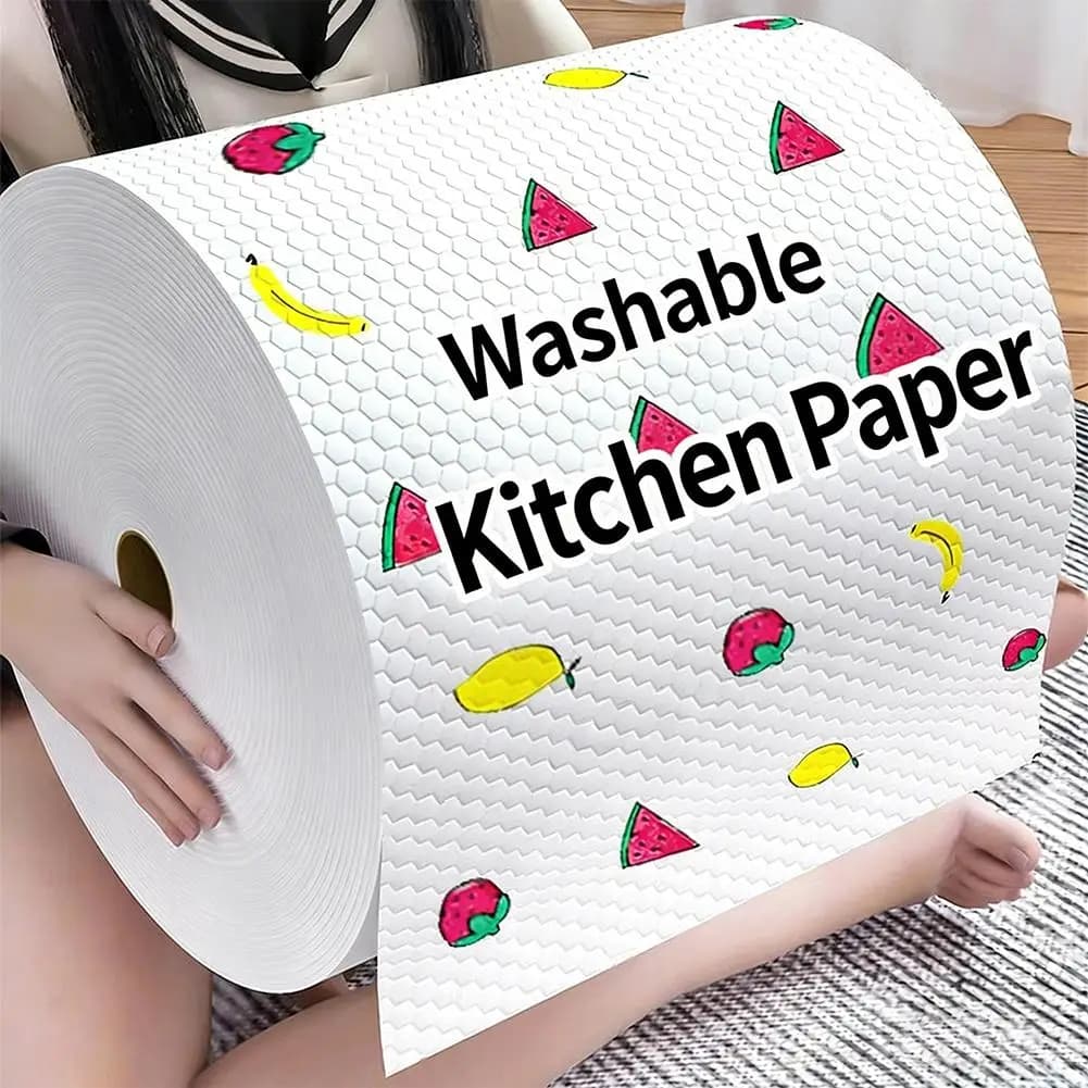100Pcs Washable Kitchen Paper Towels Dual-Purpose Dry & Wet Cleaning Cloth Disposable Dishwashing Paper Cleaning Specialty Pape