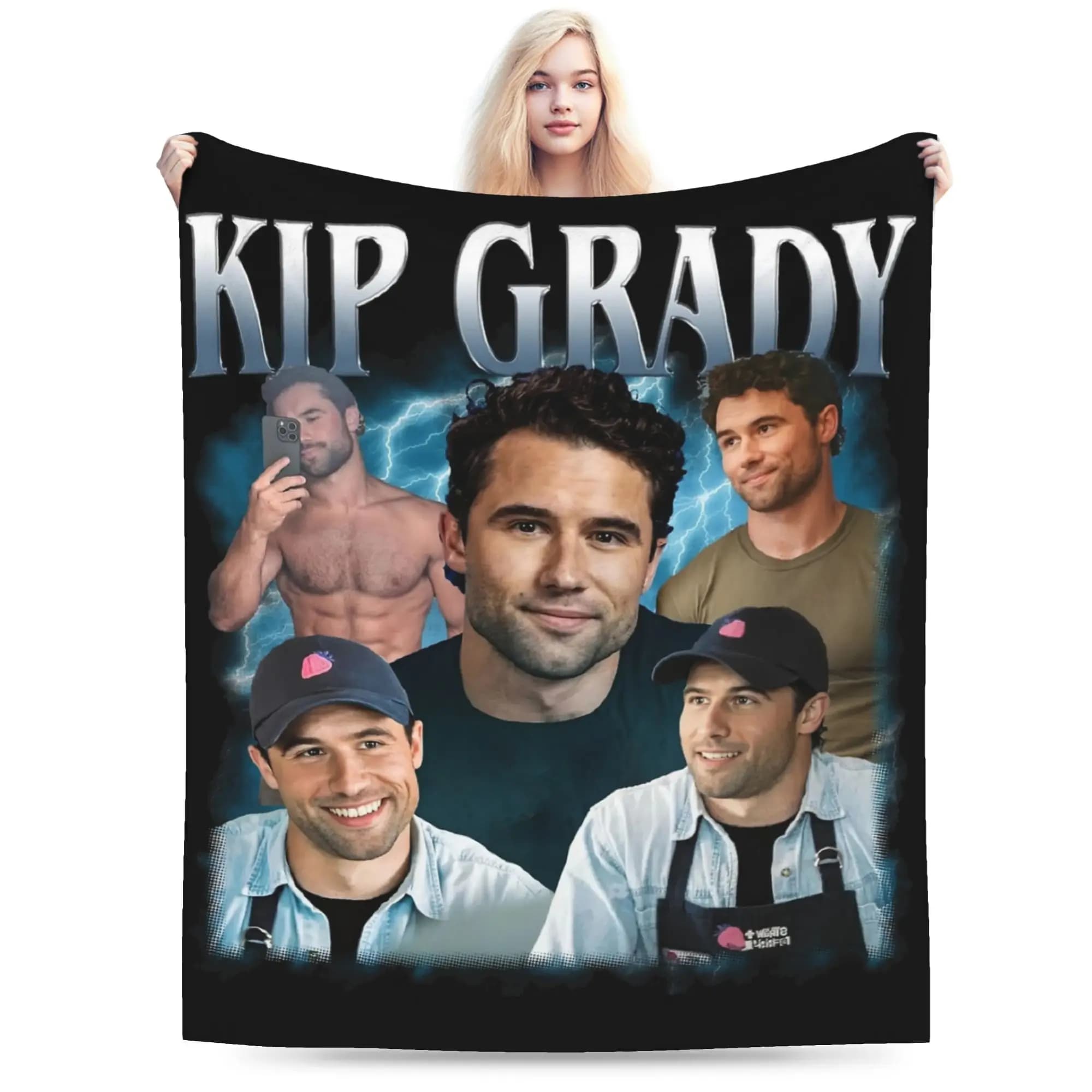 Heated Rivalry Kip Grady Blanket Fleece Print Breathable Super Warm Throw Blanket for Bedding Travel Quilt