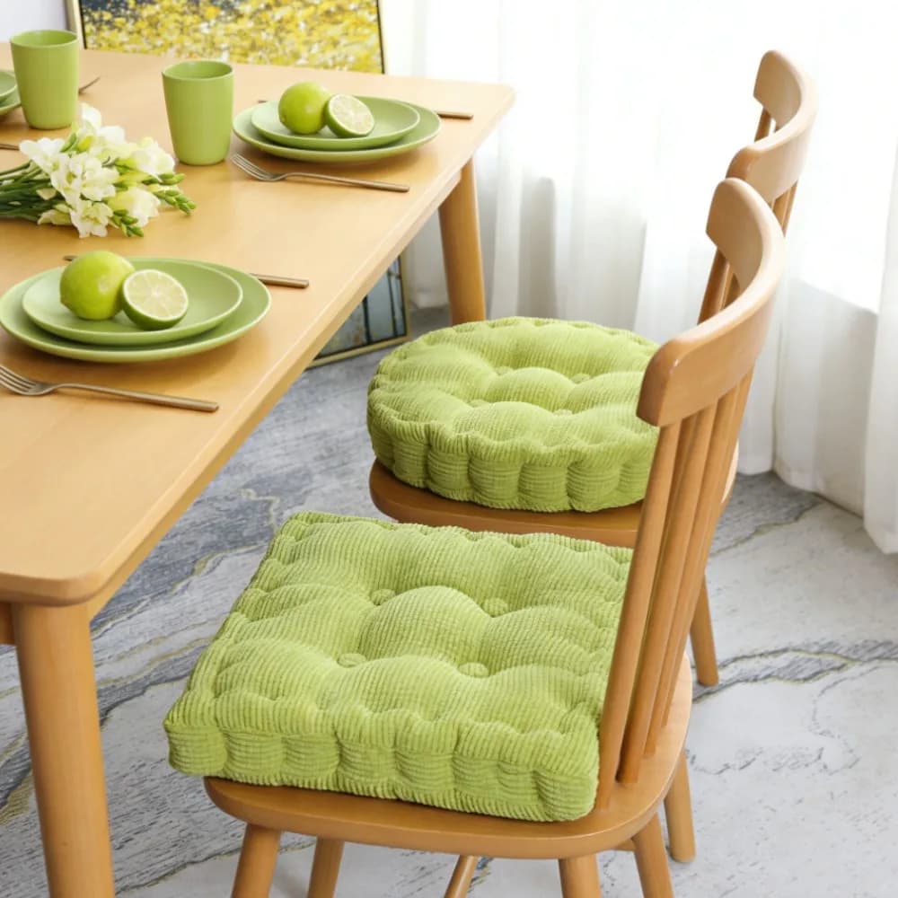 Green Chair Seat Cushions Meditation Square Round Pillow For Seating On Floor Solid Tufted Thick Pad Cushion For Yoga Balcony