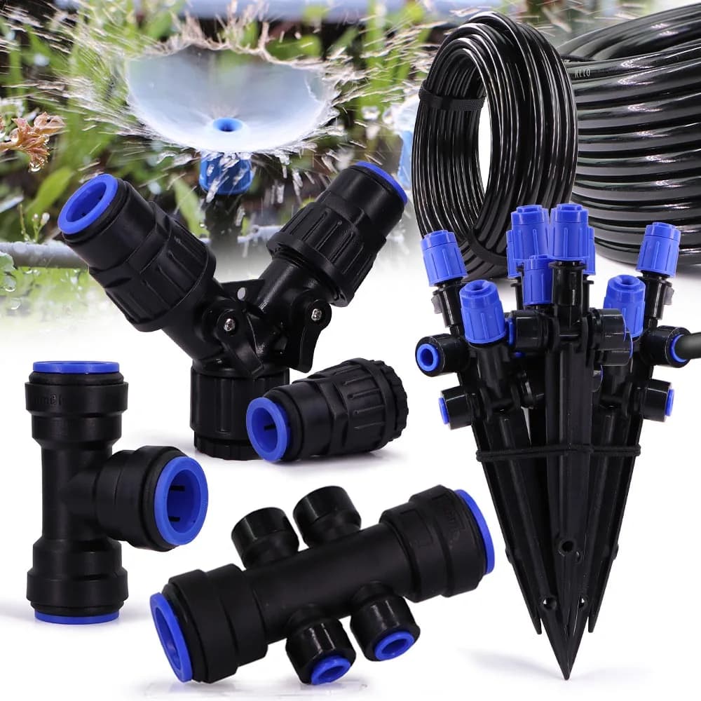 1/2" 360 ° Irrigation system for irrigation system OD-15mm Adjustable irrigation hose PE pipe Quick connector for garden sprayer kit