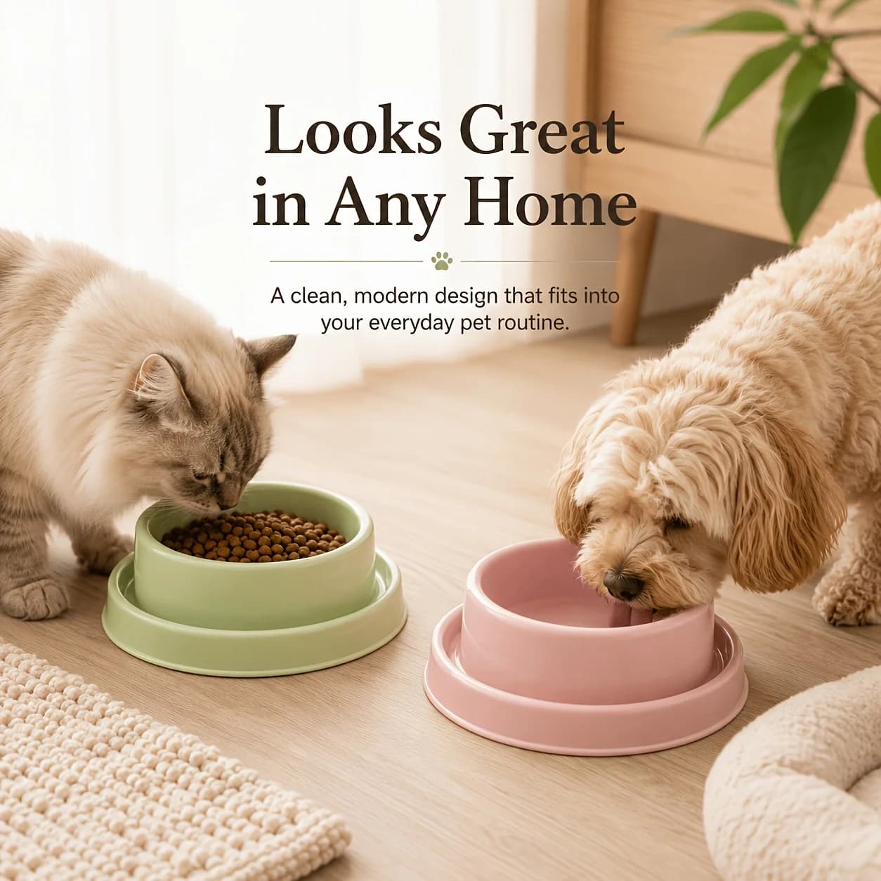 Macaron Color Pet Bowl For Small Medium Dogs Cats Food Drinking Dish With Non Slip Bottom For Outdoors Home Daily Feeding Using
