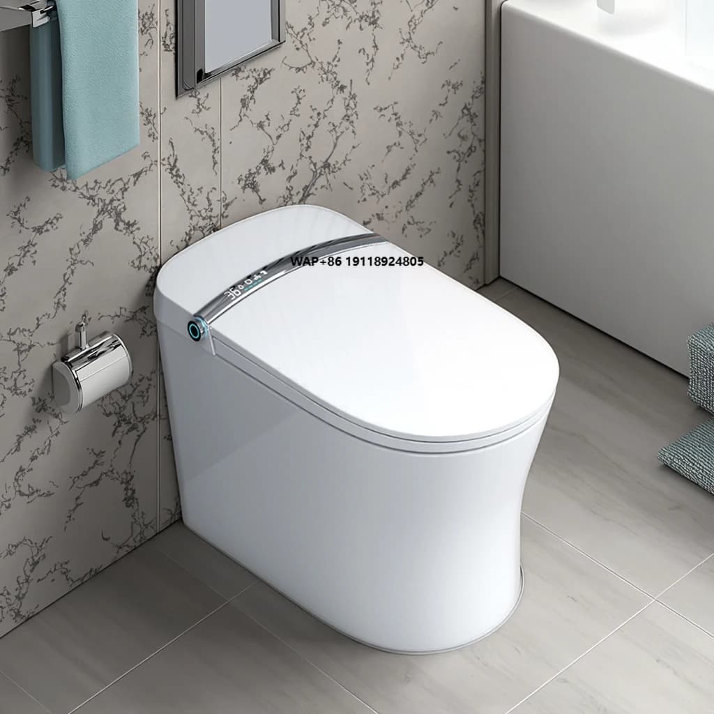 New Intelligent Toilet Model - Hot Seat, Rear Washing, Radar Sensor, Automatic Shoe, P-trap, Included Remote Control, Factory Direct Supply
