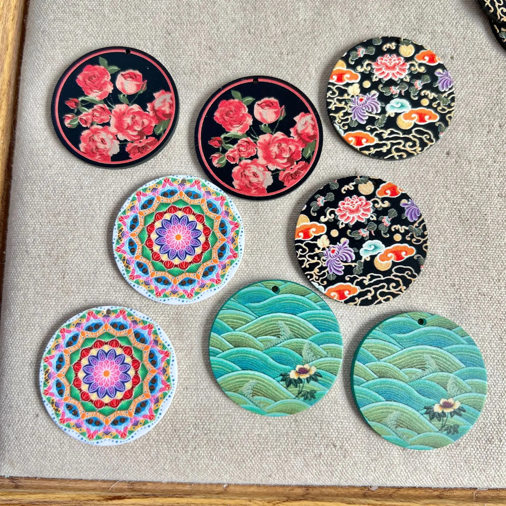 10pcs Vintage Flower Jewelry Pendant Connectors Diy Acrylic Necklace Earrings Pendant Charms Handmade Jewelry Making Findings