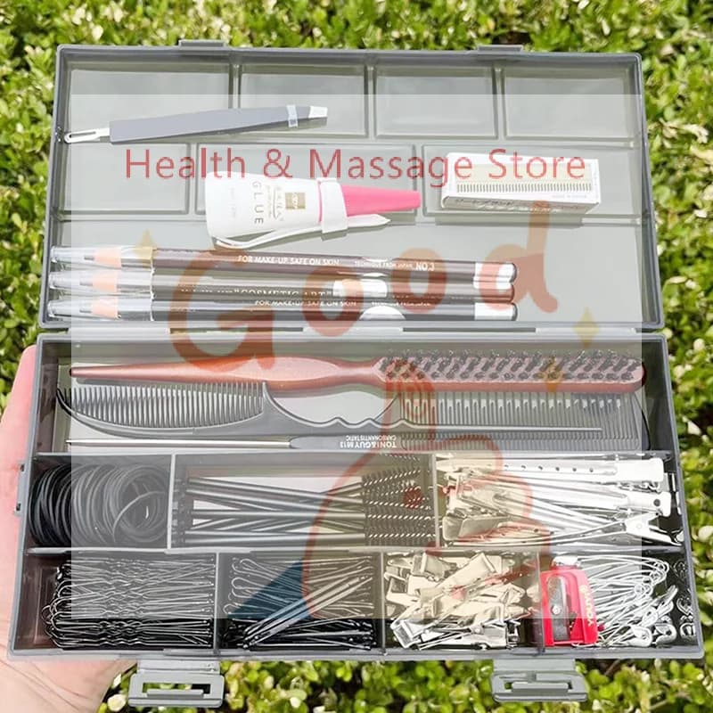 【WA】Scatola portaoggetti per strumenti da barbiere, custodia porta pettini e forcine, organizer con scomparti multipli, contenitore per accessori da parrucchiere