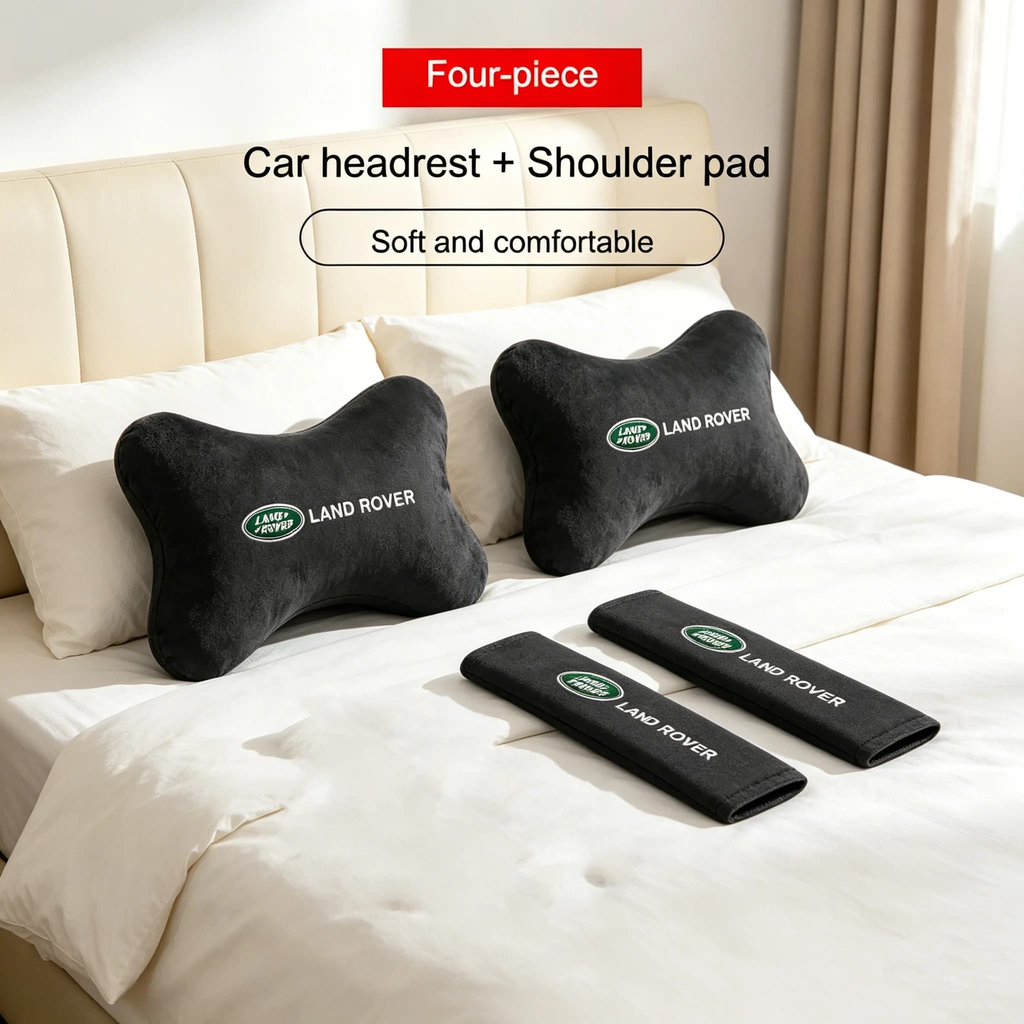 For Land Rover Freelander Discovery Range Rover Vogue SVR 2/4PC Car Seat Headrest Neck Pillow Shoulder Protector Pad Accessories