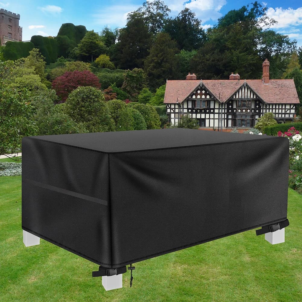 210D Coperture per mobili da giardino per patio esterno Coperture per neve rettangolari impermeabili resistenti per divano, tavolo, sedia, antivento