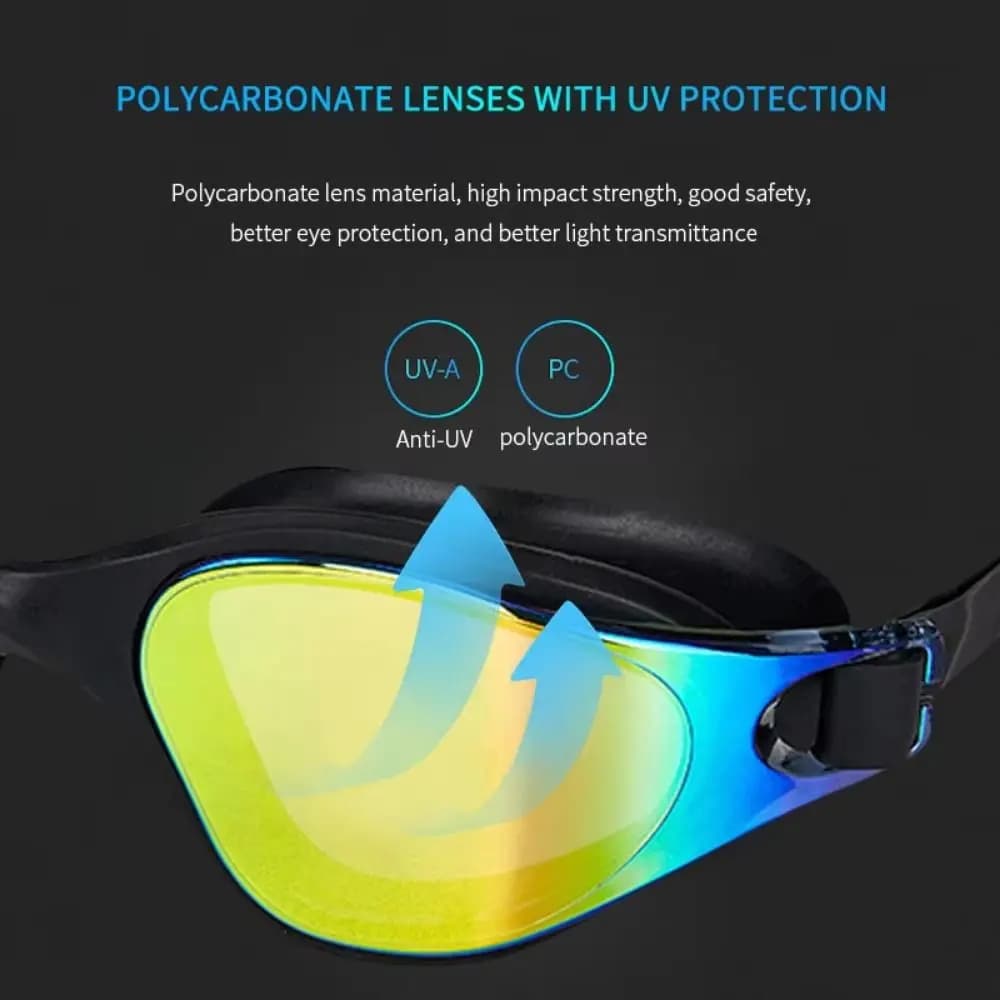 Pneumatic Sweater for PC Water-proof Swimwear Galvanized Wide View UV Protection Swimming Glasses