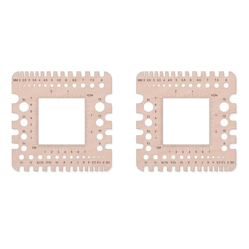 Righello Multifunzione 2-in-1 per Misurare Ferri da Maglia e Uncinetti, Righello per Filati e Campioni (Misuratore Universale/Righello D)