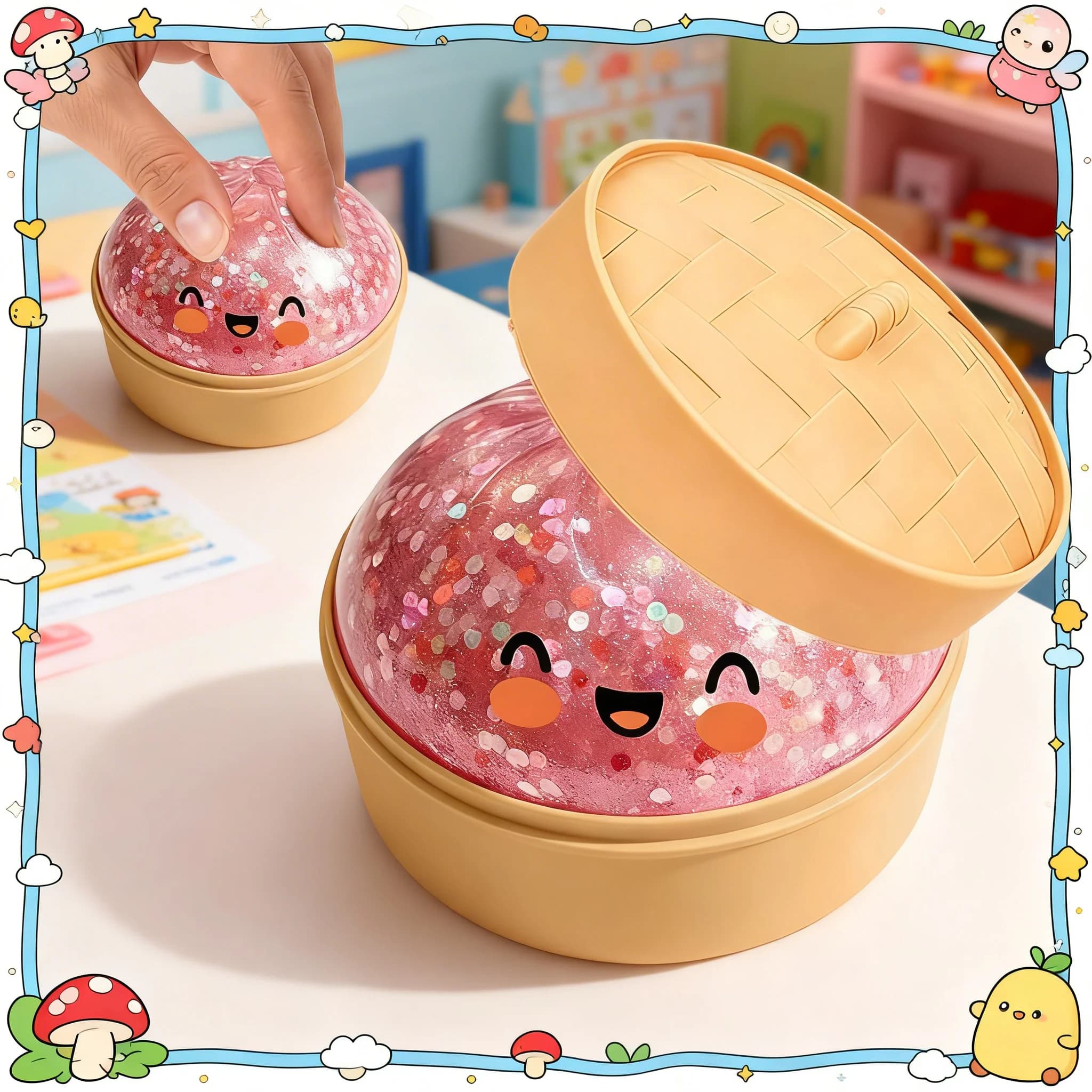 1/8 pz. Grande Peluche Squishy a Forma di Raviolo, Morbido Cuscino Imbottito in PET, Adorabile Design a Vapore, Decorazione per la Casa, Giocattolo Antistress