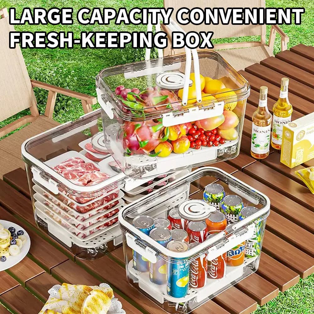 Contenitore Multifunzionale per Alimenti con Manico, Scatola Sigillata per Casa e Campeggio, Conservazione Frutta e Preparazione Pasti