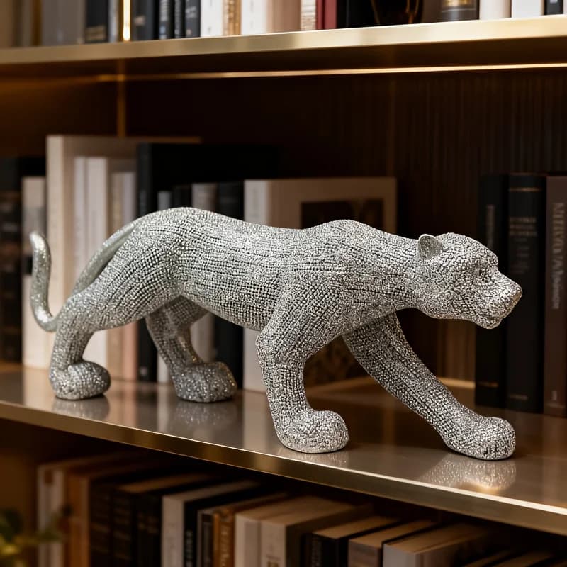 Elegante statua di leopardo in resina a forma di leopardo, adatta per decorazioni per la casa, decorazioni per l'ufficio, decorazioni per le vacanze