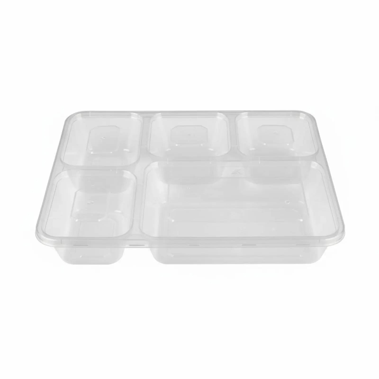 Contenitore per la preparazione dei pasti, bento box a 5 scomparti, coperchio a tenuta stagna, materiale PP adatto al microonde