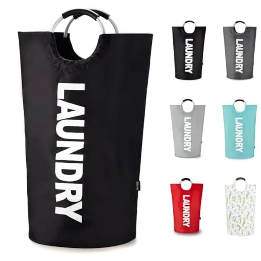 90L Laundry Basket 13 Colors,Waterproof Laundry Hamper, Laundry Bag with Padded Handles, Clothes Hamper Stands Up Well, Collaps