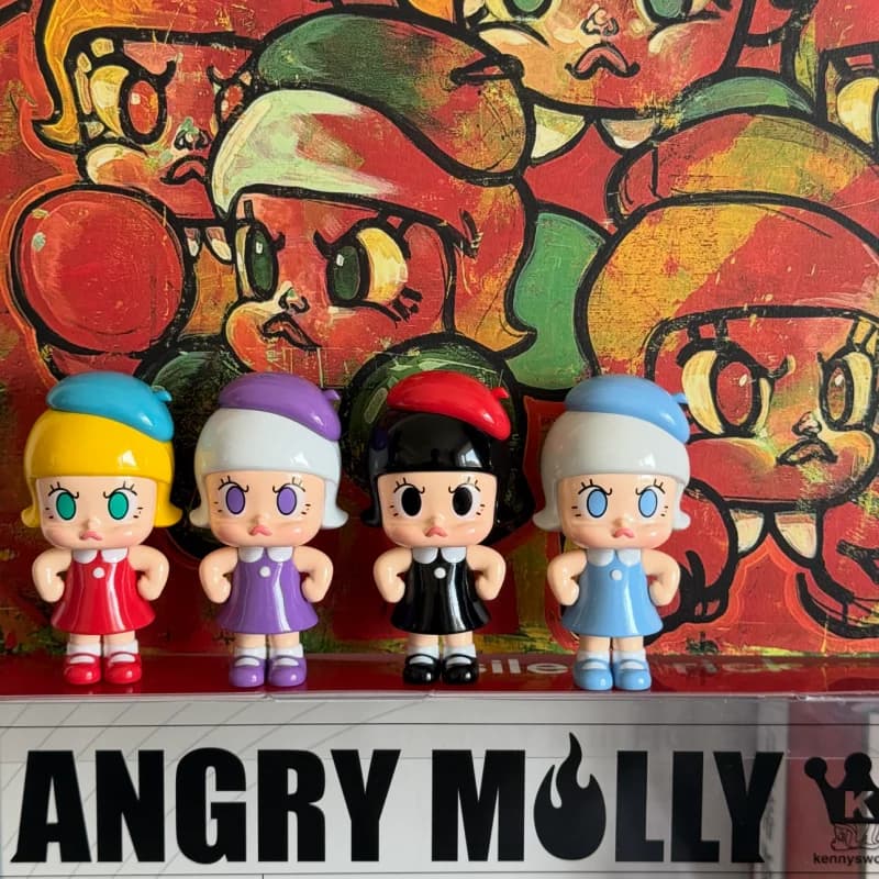 POP MART Angry Molly Mini Figure Set - Long Play 9 Series Blind Box Toys Cute Anime Action Figures Surprise Mystery Box Dolls
