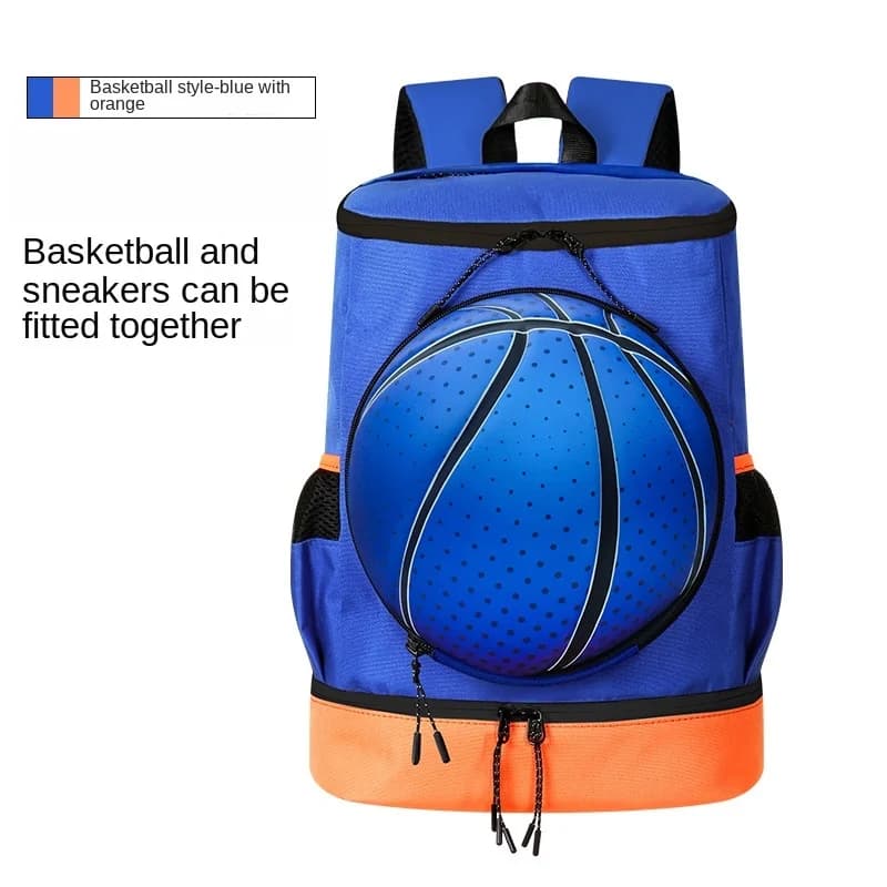 Zaino da basket, borsa da basket con borsa per palline e borsa per scarpe, zaino multifunzionale per allenamento con la palla e attrezzature sportive