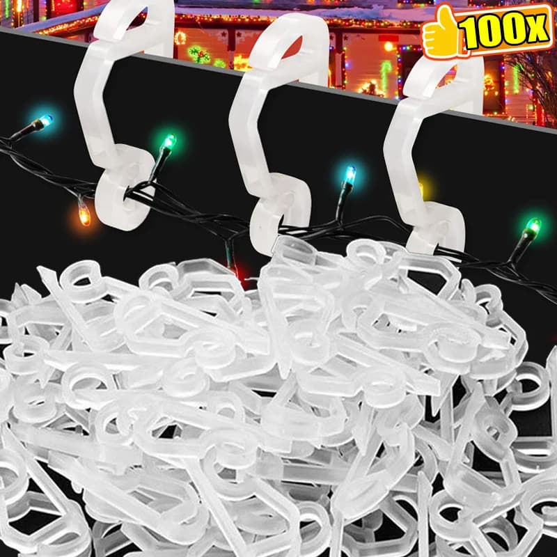 Clip per luci natalizie Ganci per grondaie sospesi per esterni Luci a corda Luci a corda Supporto per morsetto resistente alle intemperie per decorazioni natalizie