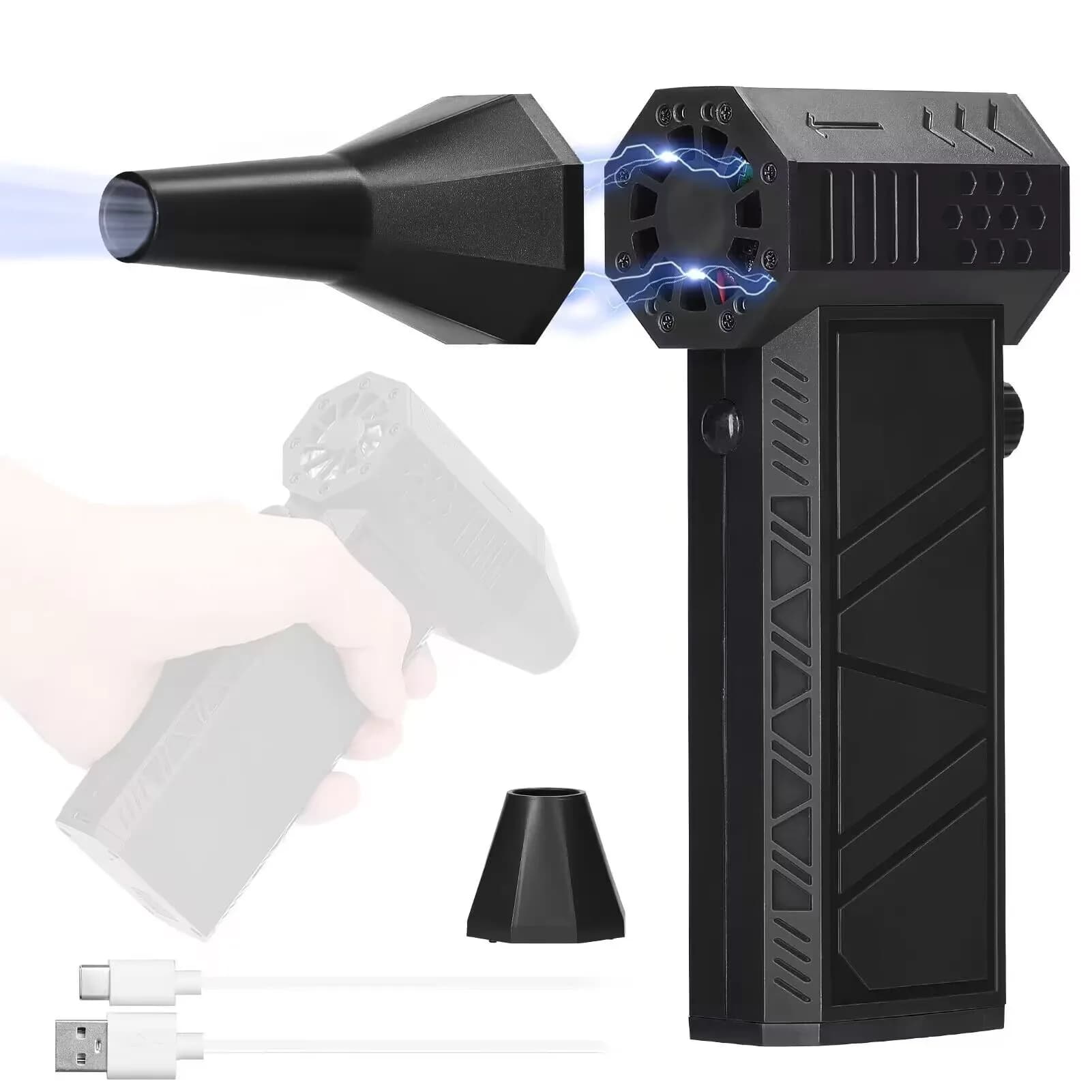 Ventola Turbo canalizzata con motore Brushless, ventola a getto X6, soffiatore di polvere, strumento per la pulizia della tastiera, alta potenza, 130.000 RPM Velocidade do vento,