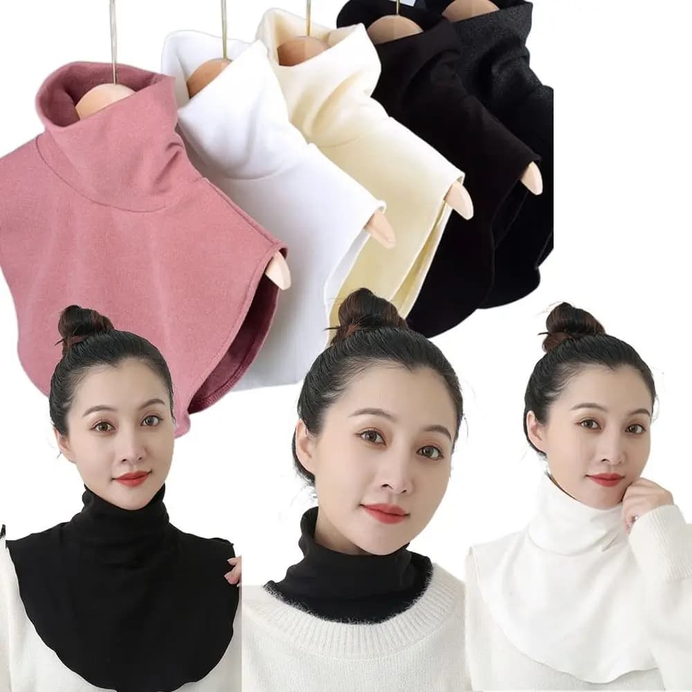 Scarves Wraps Fake Collar Detachable Fashion High Collars Solid Color Bottom Decoration Collar Ramadan Hijab Cover Autumn Winter