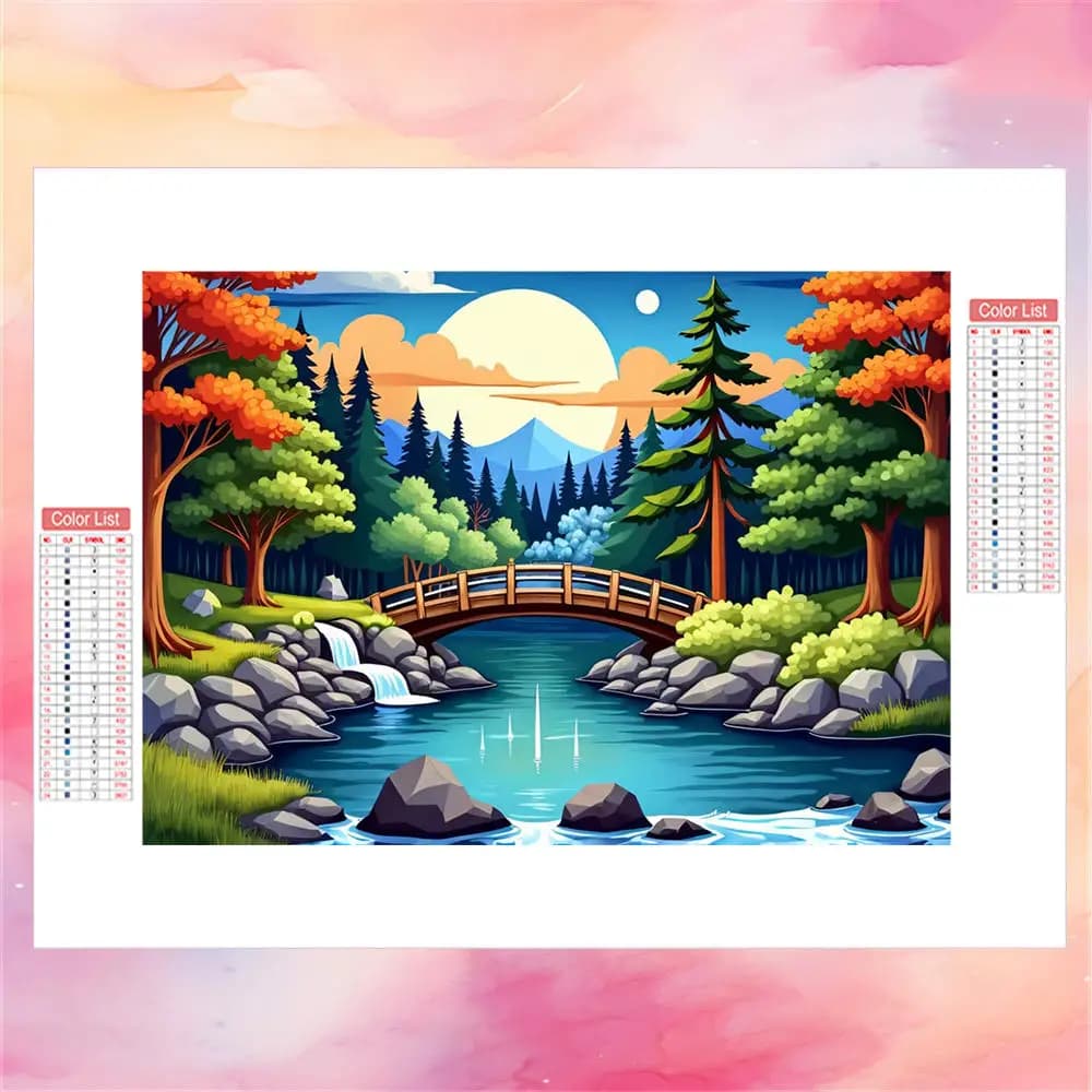 AZQSD Pittura Diamante 5D Natura Paesaggio Pieno Quadrato Rotondo Trapano Cucito Punto Croce Kit Mosaico Ricamo Albero