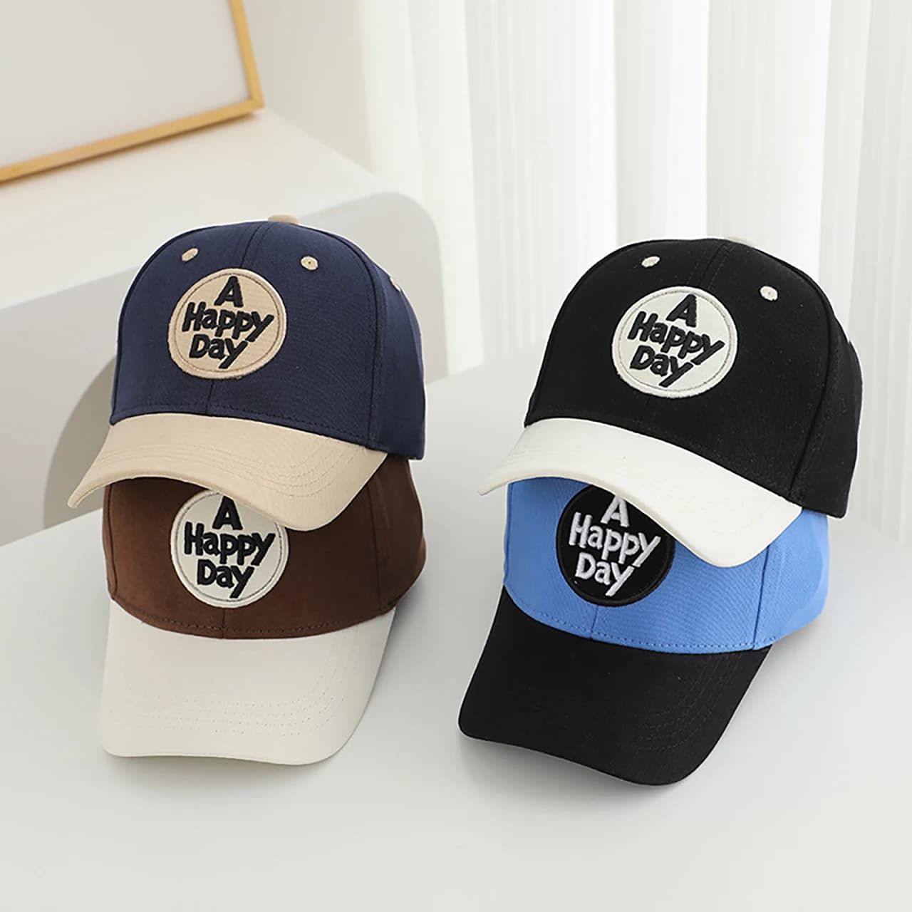Baseball Hat with Patchwork of Letters for Children, Summer Hat with Visiera Vintage Parasols for Children and Girls