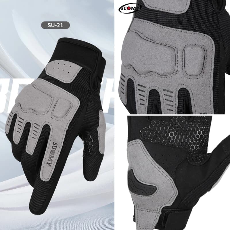 Summer Breathable Full Finger Motorcycle Gloves S-XXL Lightweight Touchscreen Motocross MTB Racing Gloves Soft Protective Shell