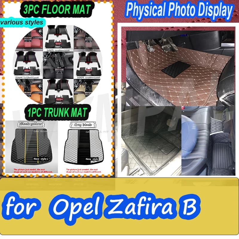 Tappetini auto di LUSSO per Opel Zafira B A05 2005 ~ 2014 7 posti Tappetino per auto Accessori