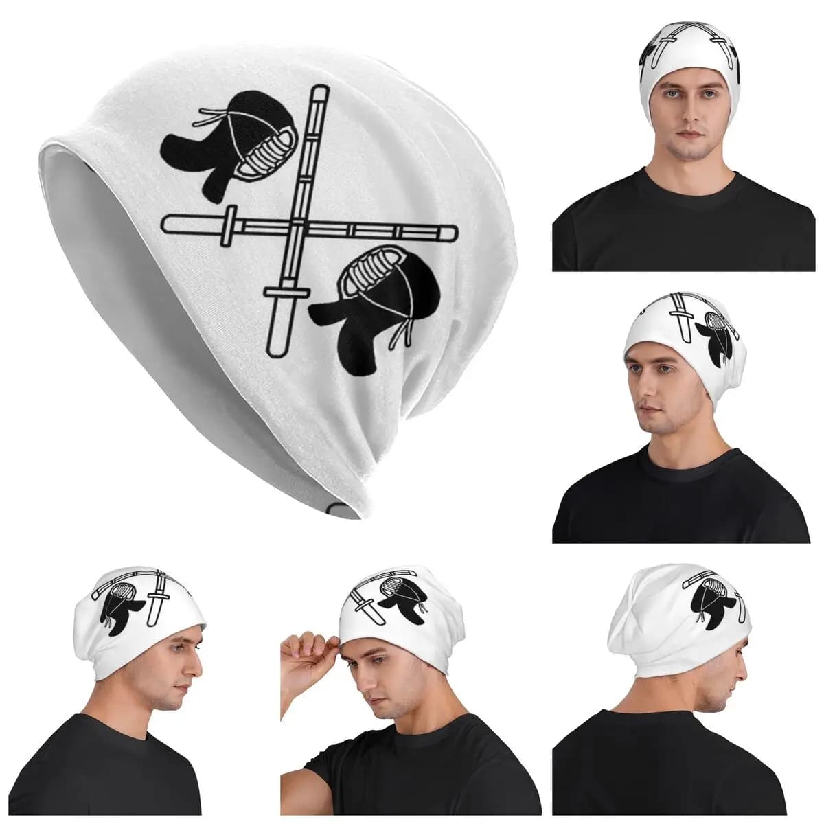 Kendo Japanese Fighter Sport Samurai Unisex Adult Beanies Caps Knitted Bonnet Hat Warm Hip Hop Autumn Winter Skullies Hats