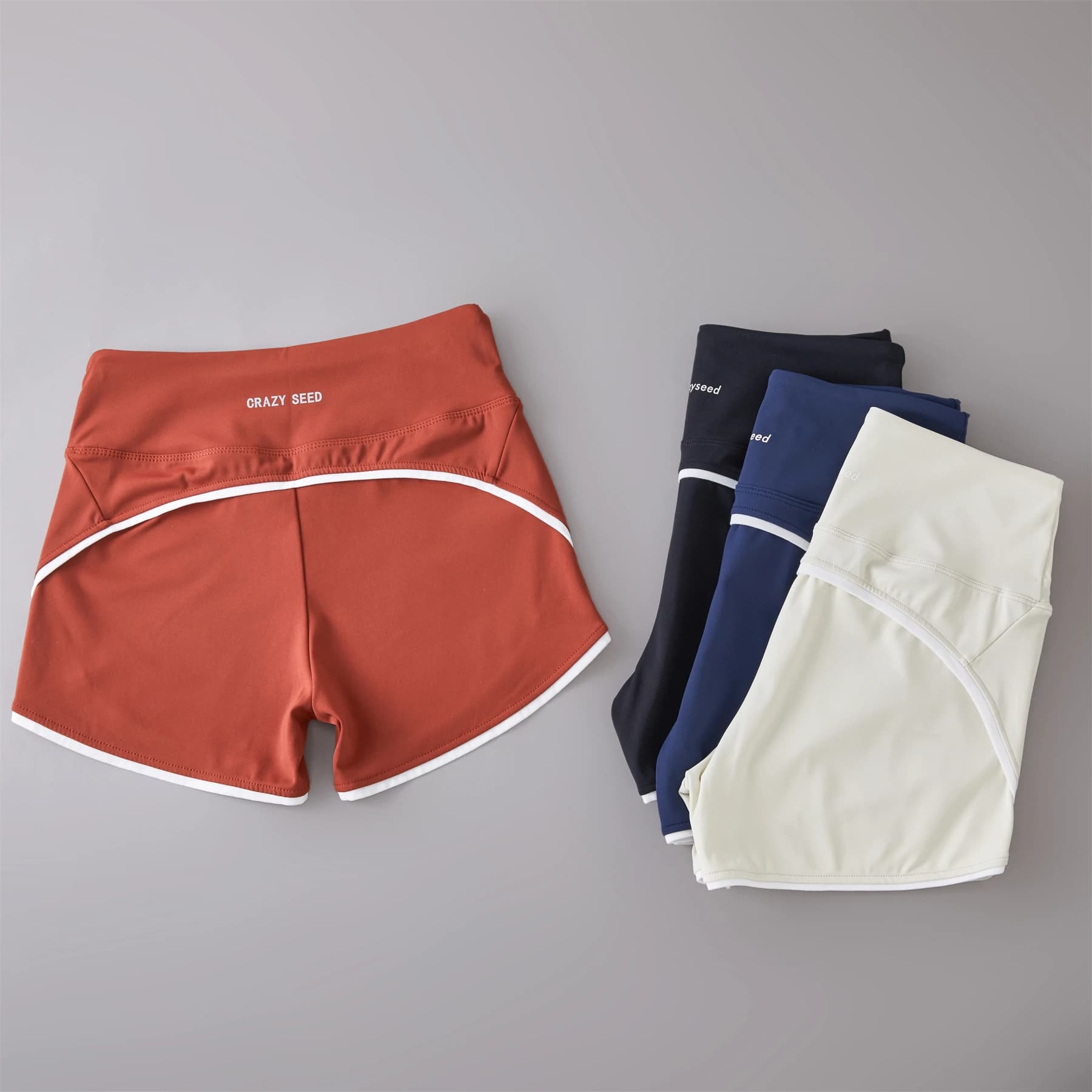 2024 nuovi pantaloncini sportivi a vita alta a contrasto di colore pantaloni caldi da Yoga per il Fitness elasticizzati attillati alla pesca