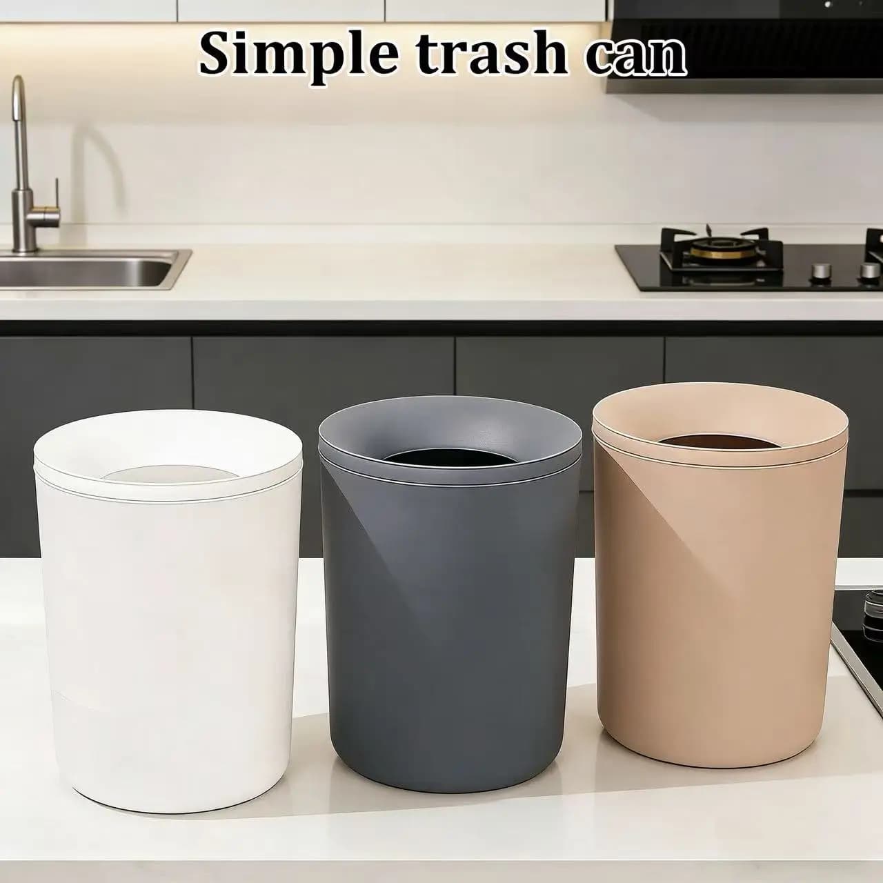 Set da 2, Cestini per Rifiuti Moderni e Semplici, Combinazione 6L e 10L, Cestini Cilindrici Senza Coperchio (Adatti per Soggiorno, Camera da Letto e Arredamento Casa), Contenitori per Organizzazione Domestica