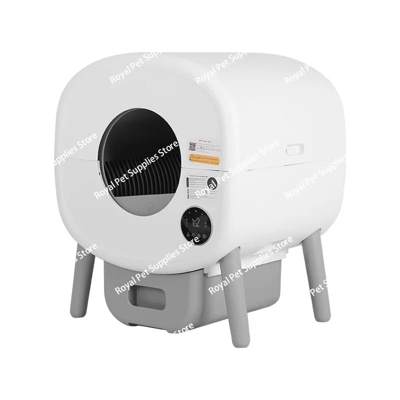 Toilette automatica per gatti Bacino per lettiera antispruzzo per gatti Pulizia e pala con un clic Lavabo per lettiera elettrica intelligente per gatti