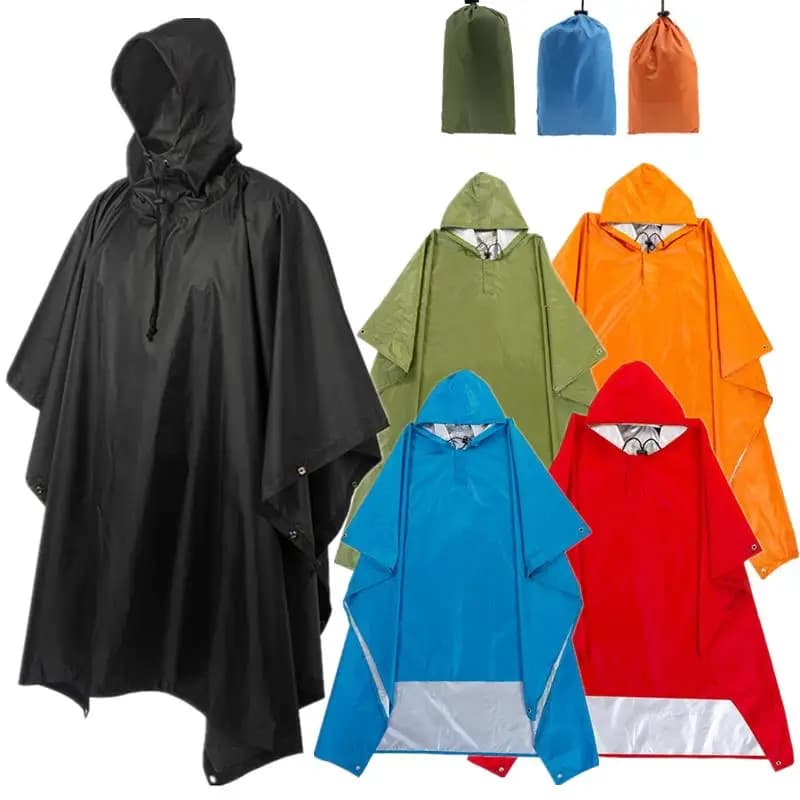 3 in 1 impermeabile per adulti lungo impermeabile donna uomo cappotto antipioggia giacca poncho con cappuccio per escursionismo all'aperto viaggio pesca tuta antipioggia