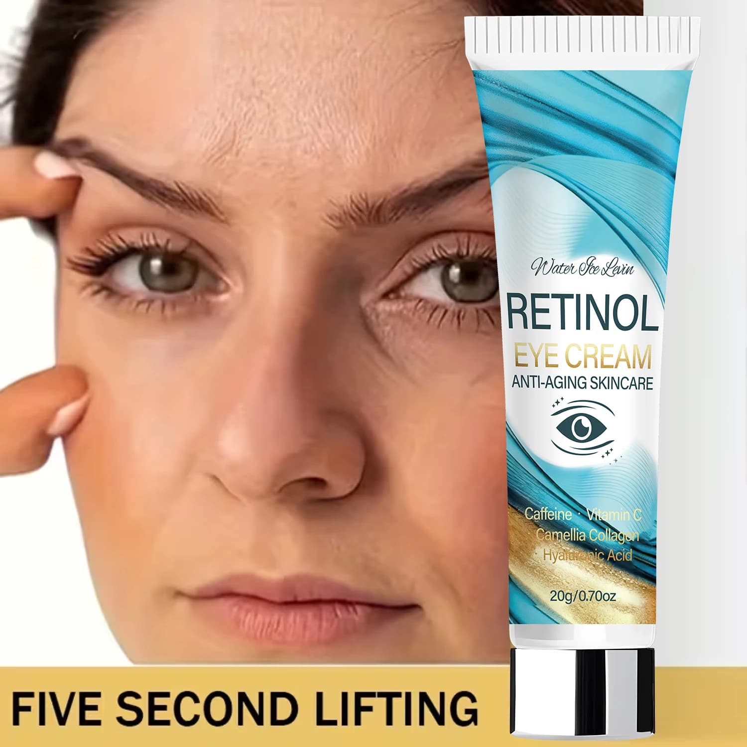Crema Contorno Occhi al Retinolo e Caffeina, Formula Rassodante Anti-Età. Acido Ialuronico Idratante alla Camelia. Gli utenti si sentono più sani e hanno una pelle dall'aspetto più giovane. 20g