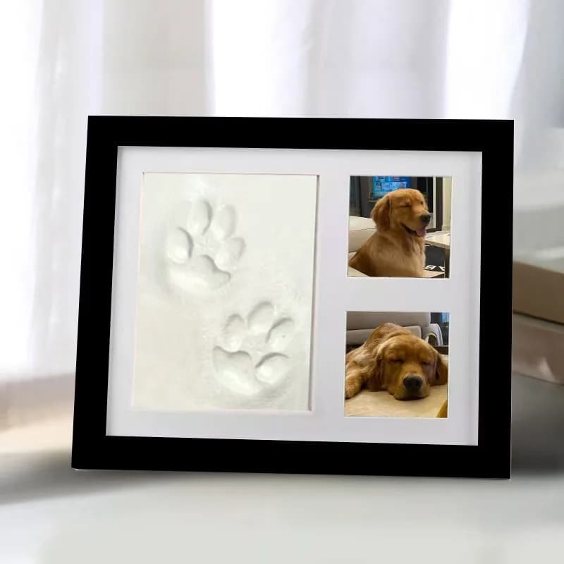 DIY Wooden Photo Frame Kit With Wash-Free Ink Pad Baby 100-Day Hand Foot Print Album Pet Paw Print Memorial Picture Frame Gift