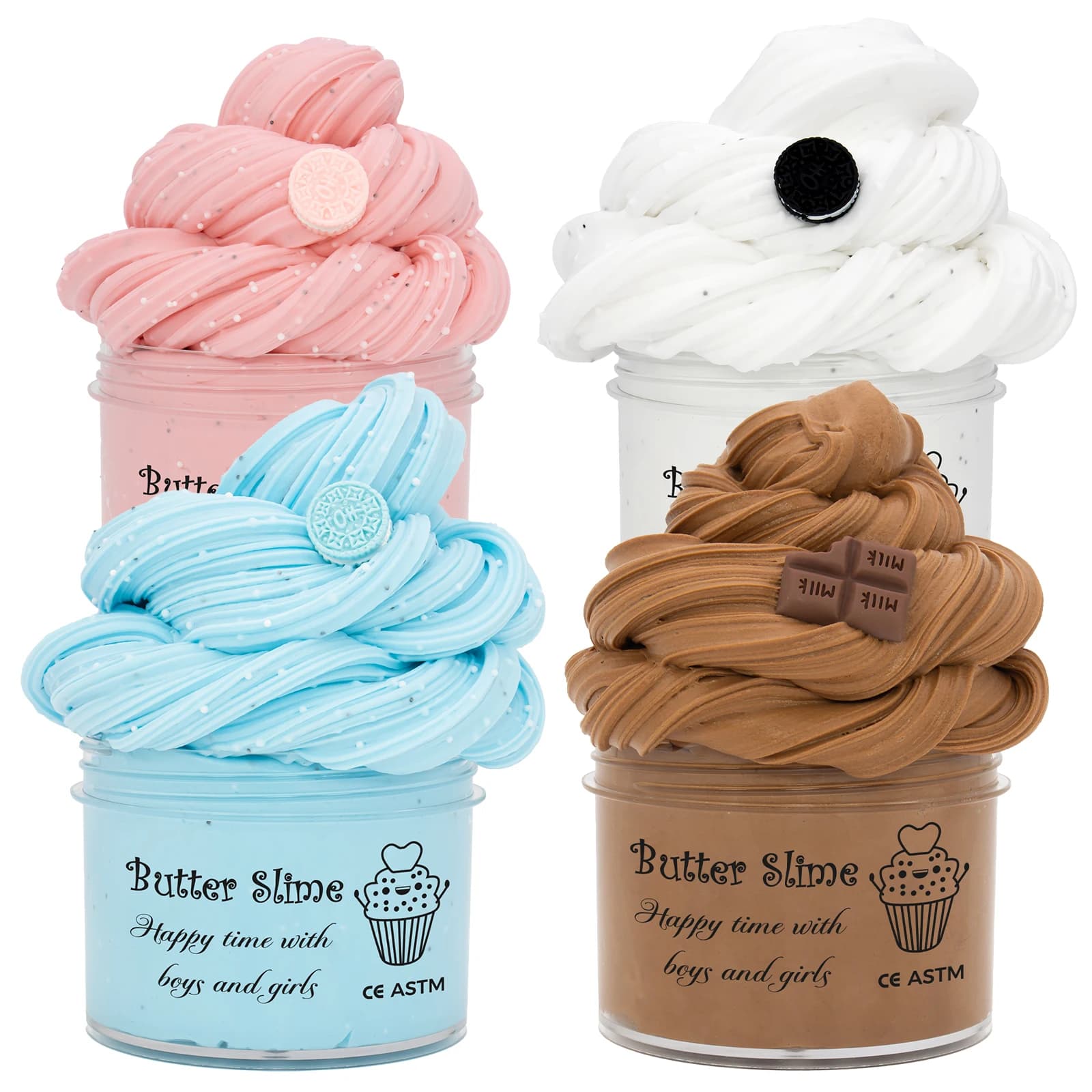 A70ml Chocolate Cookies Butter Slime Kit With Scented Slime Soft Fluffy Putty DIY Plasticine Birthday Gift Toys For Party Favors