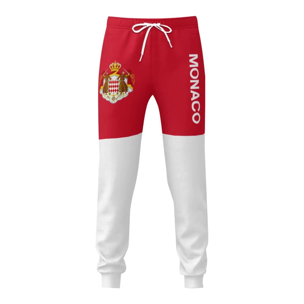 Pantaloni della tuta da uomo Emblem Monaco Flag Pants con tasche Joggers calcio calcio multifunzione sport sudore con coulisse