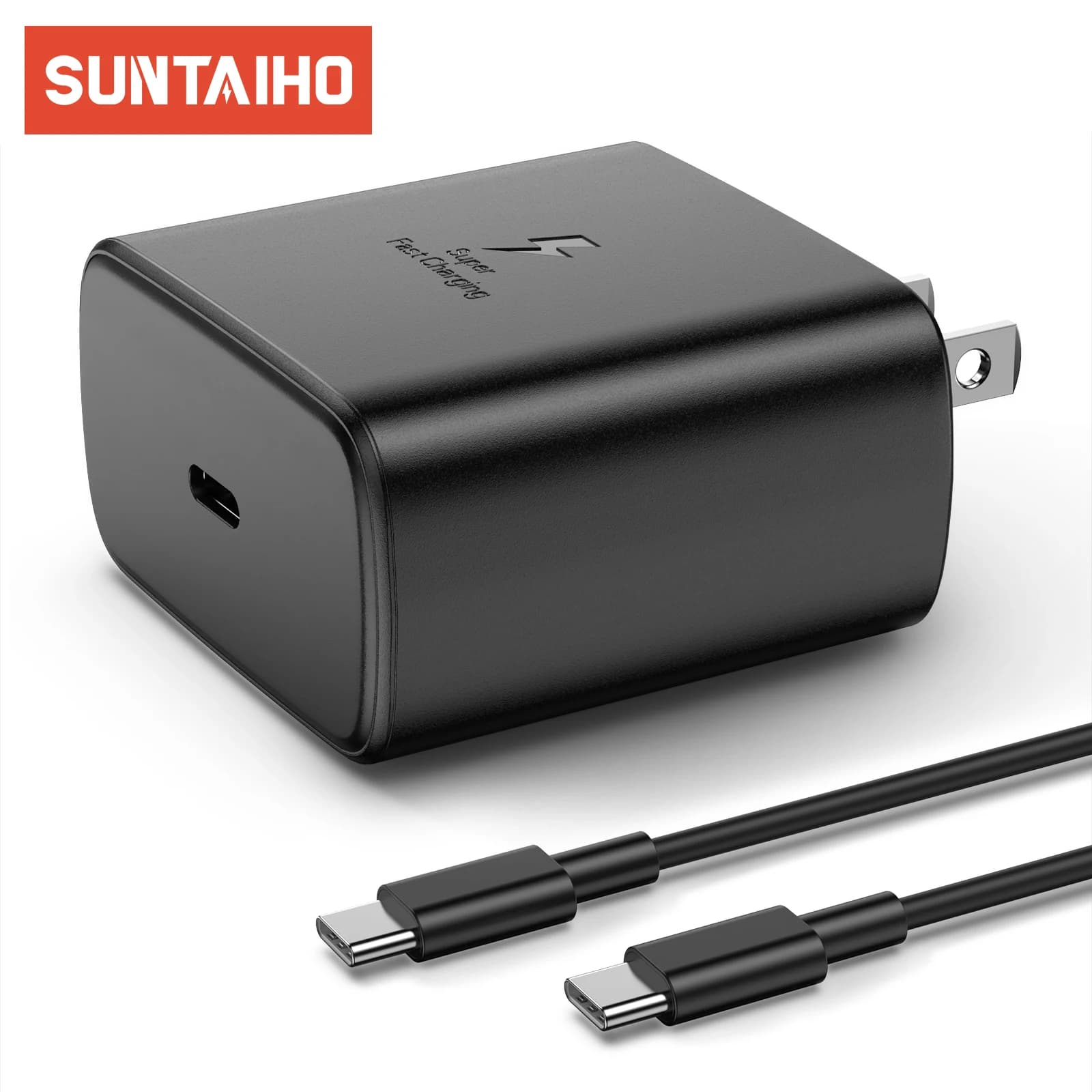 SUNTAIHUSB C PD 45W Caricatore super veloce QC 3.0 Ricarica da parete per iPhone15 Pro Samsung Xiaomi Adattatore di ricarica da viaggio con presa mobile