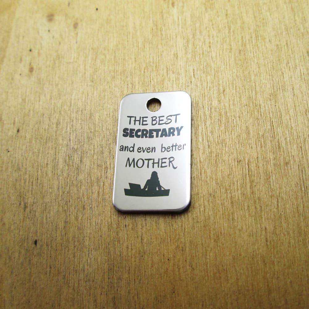 20 pieces: best secretary best mother pendants stainless steel with laser engraved diy pendants