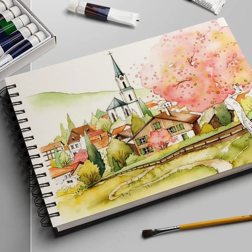 Up Turning Loose-Leaf Sketchbook Taking Notes Diary Hand Ledger A4 A5 A6 8K 16K Journal Sketch Paper Book Learning Supplies