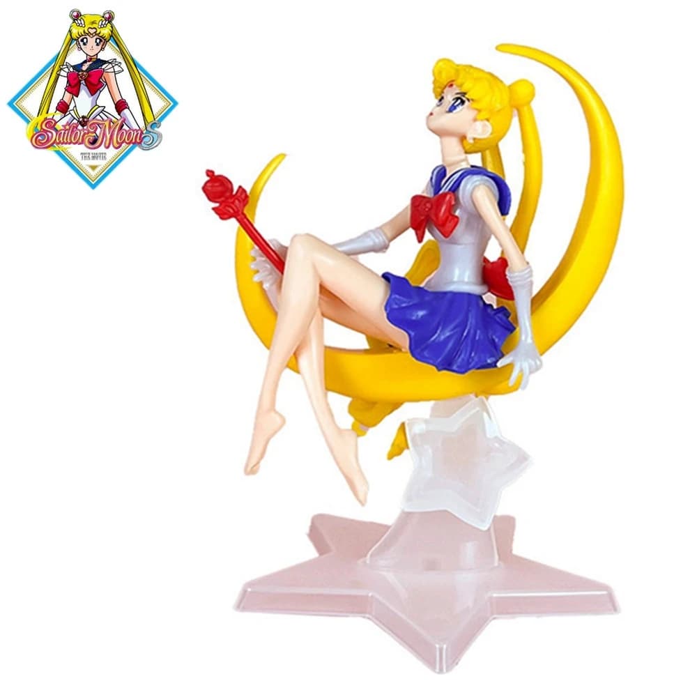 1 Pezzo Action Figure Anime Sailor Moon, Sailor Guardians Crystal Princess in Posizione Seduta, Modello in PVC da Collezione, Regalo per Bambini