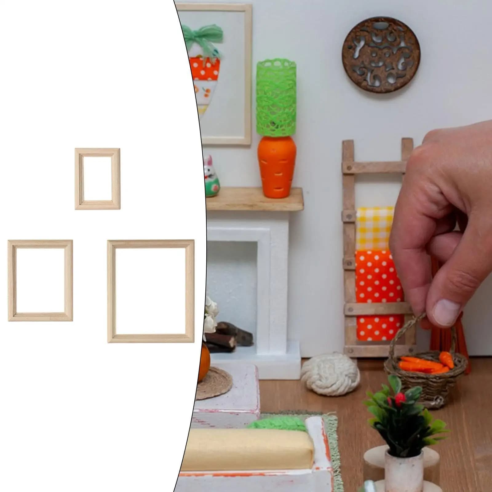 3 Pieces 1/12 Life Scene Props Photo Frame Models for Kids Toddlers 3+ Boys