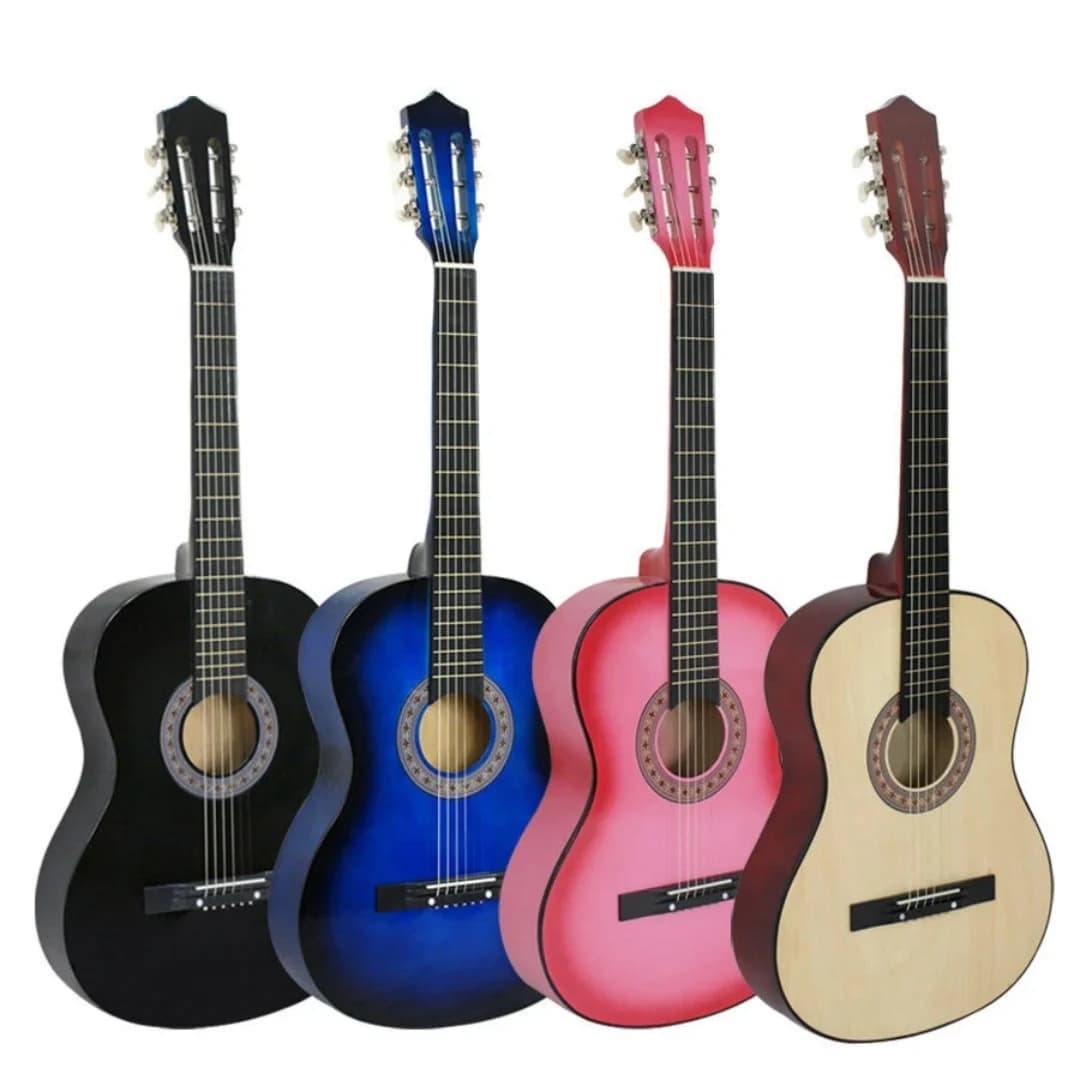 38" Acoustic Guitar Beginners With Guitar Case Strap Tuner and Pick Wooden